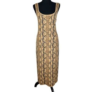 LPA Snakeskin Print‎ Knit Midi Dress - Size XL